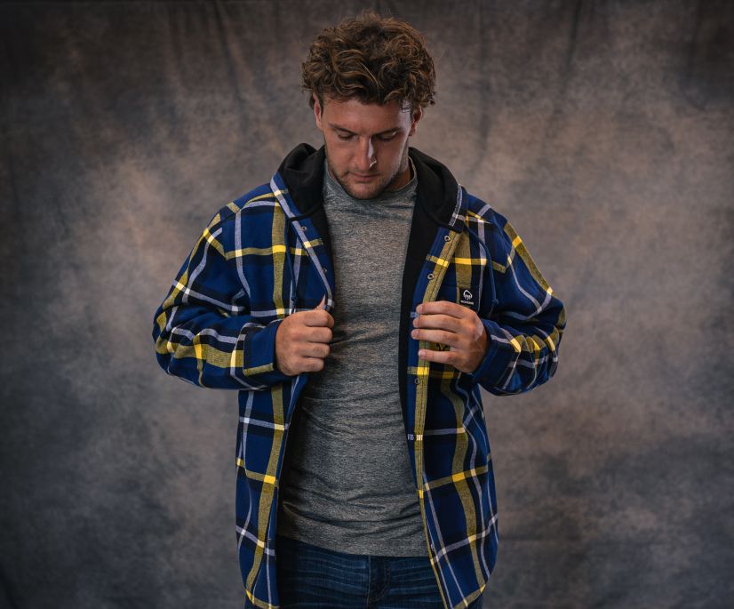 wolverine x de luniversité du michigan bucksaw chemise de flanelle à capuchon-jac