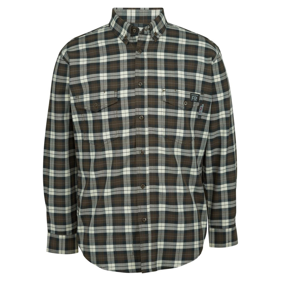 fr plaid à manches longues en twill shirt