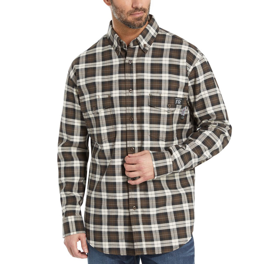 fr plaid à manches longues en twill shirt