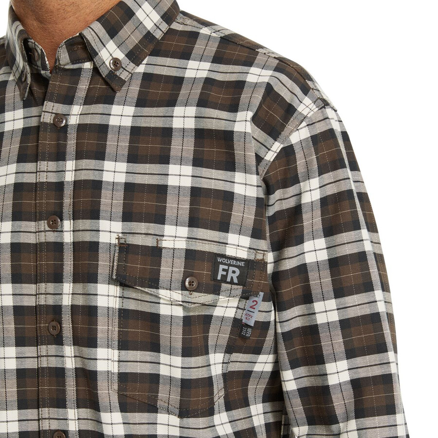 fr plaid à manches longues en twill shirt