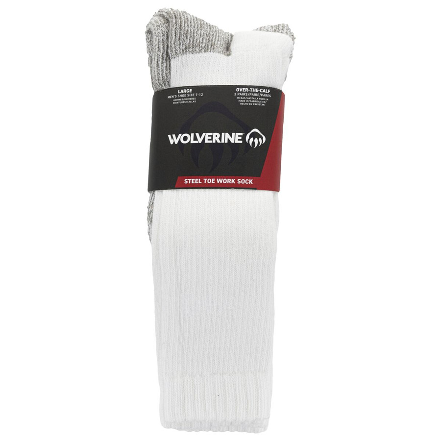 2-pk acier-orteil de coton sur-le-veau chaussette